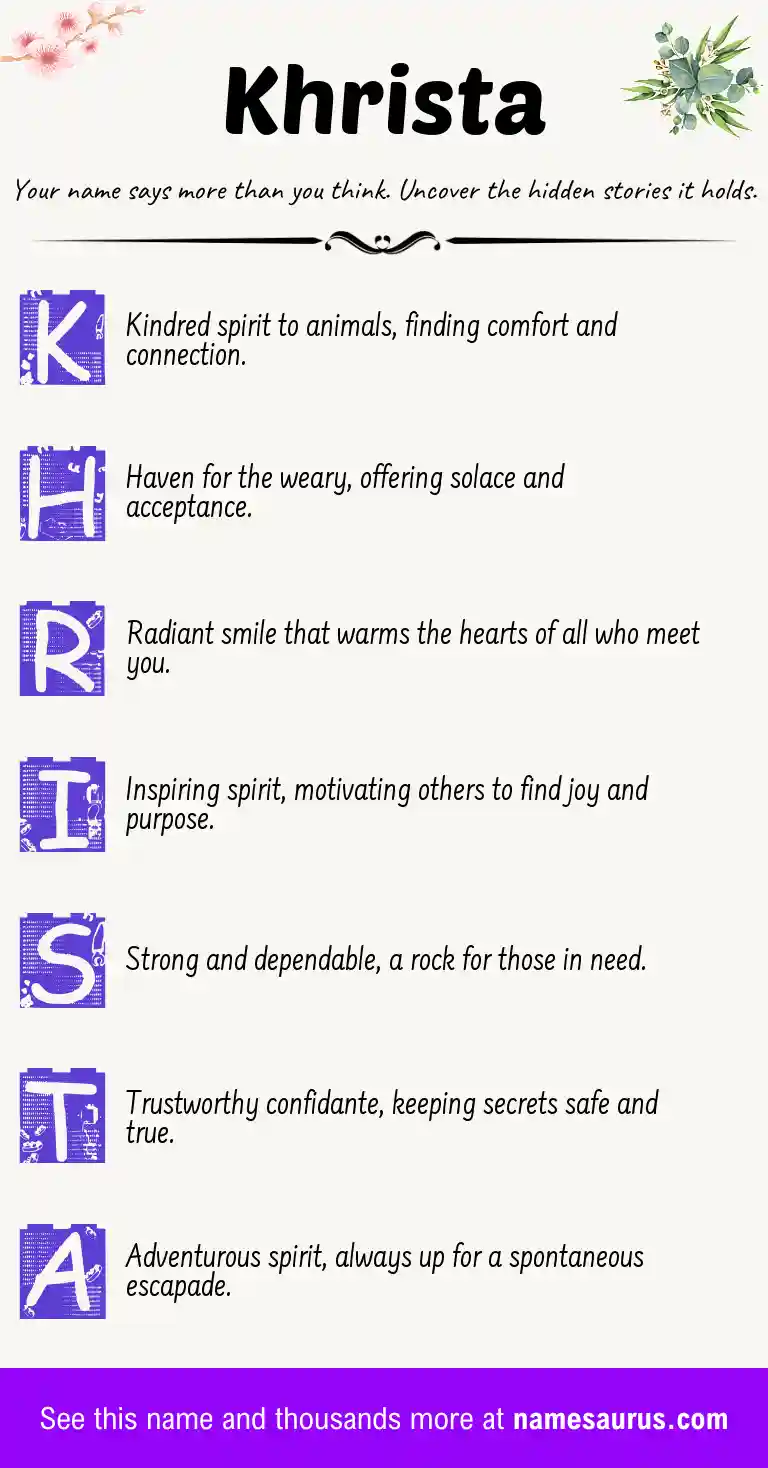 Acrostic poem about Khrista.
