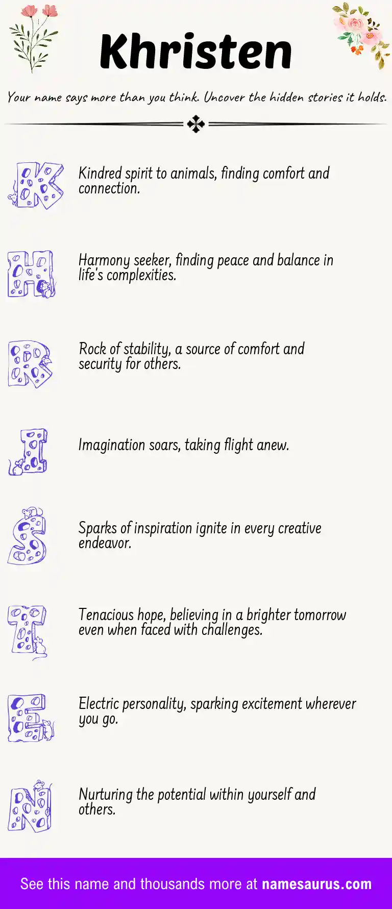 Acrostic poem about Khristen.
