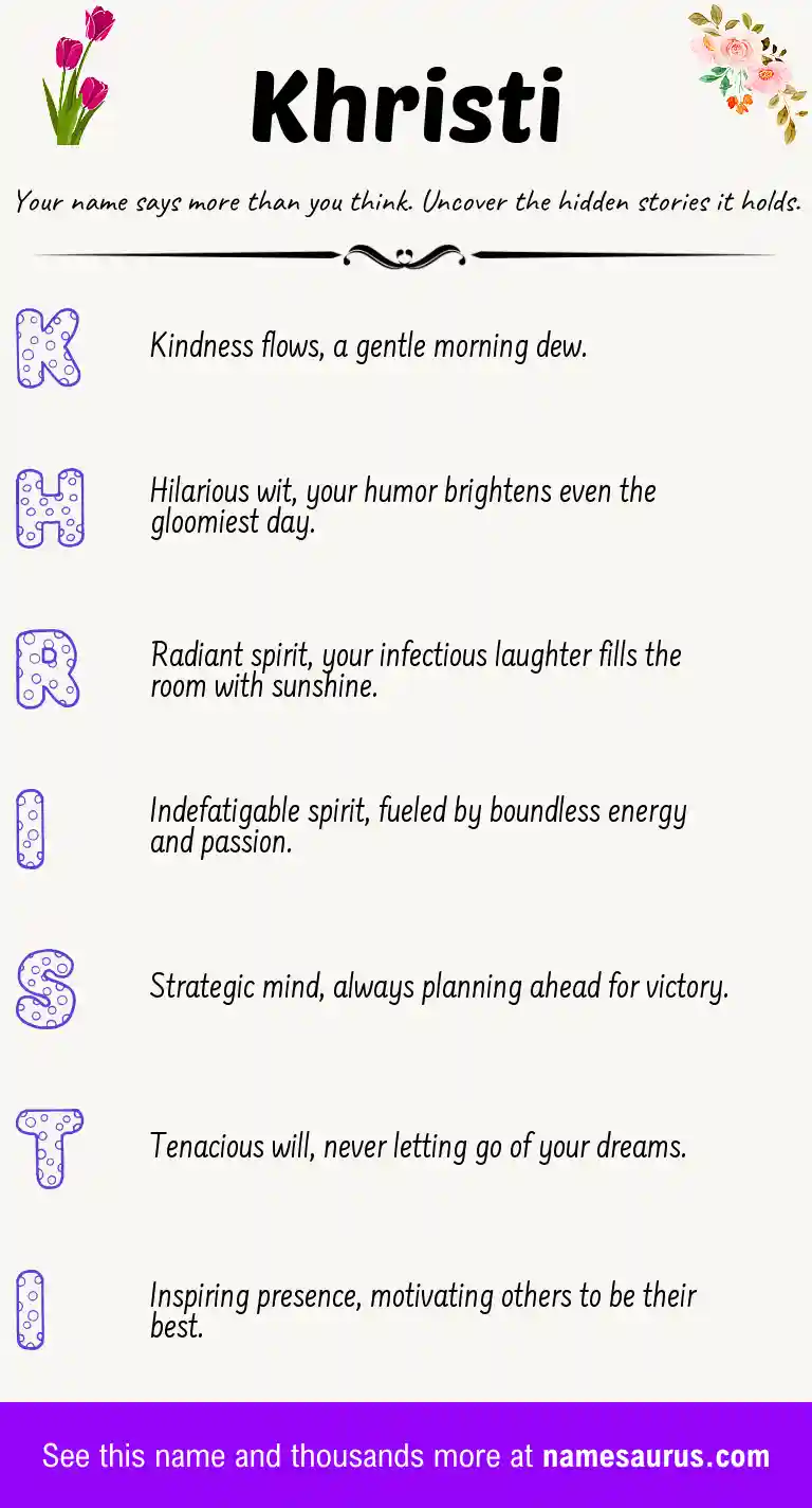 Acrostic poem about Khristi.
