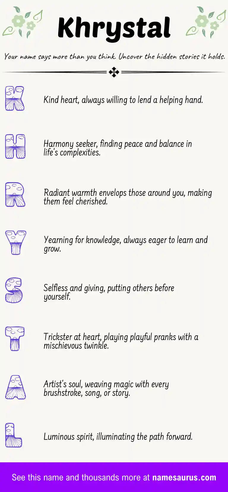 Acrostic poem about Khrystal.