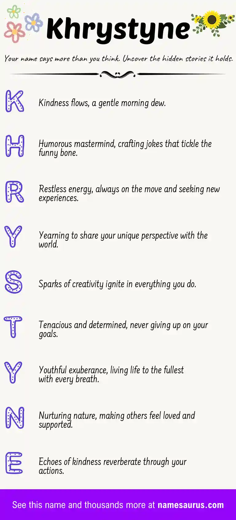 Acrostic poem about Khrystyne.