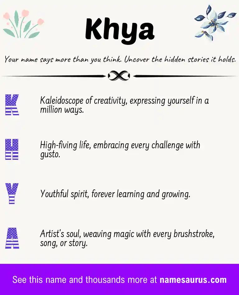 Acrostic poem about Khya.