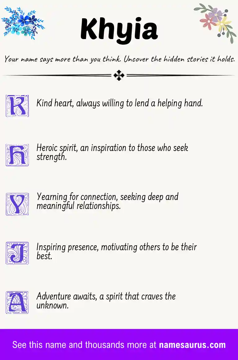 Acrostic poem about Khyia.
