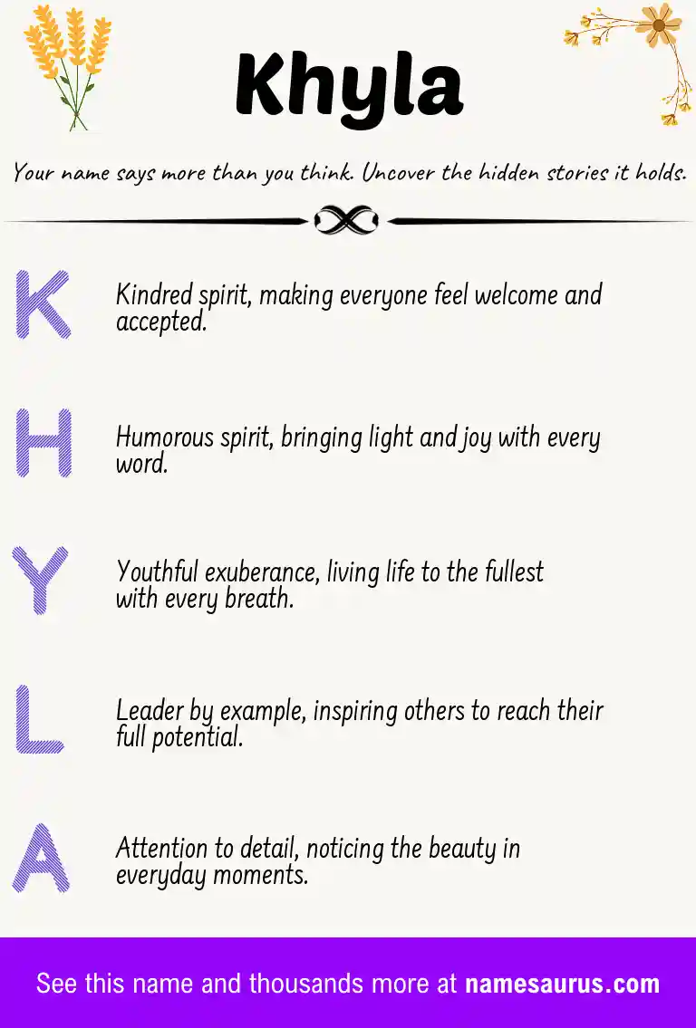 Acrostic poem about Khyla.