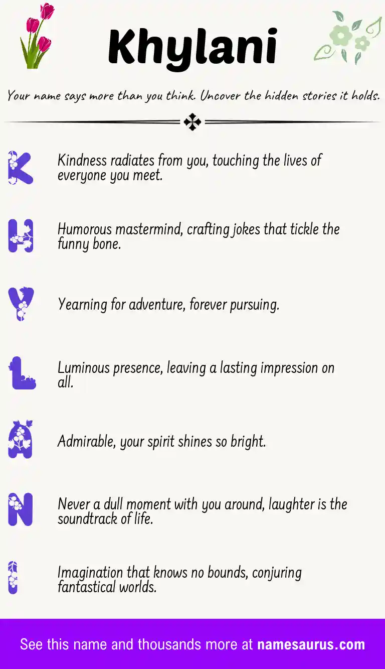 Acrostic poem about Khylani.