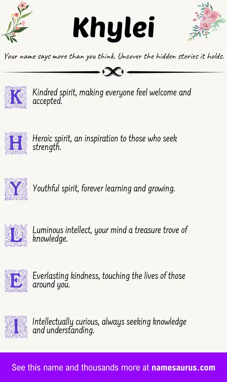 Acrostic poem about Khylei.
