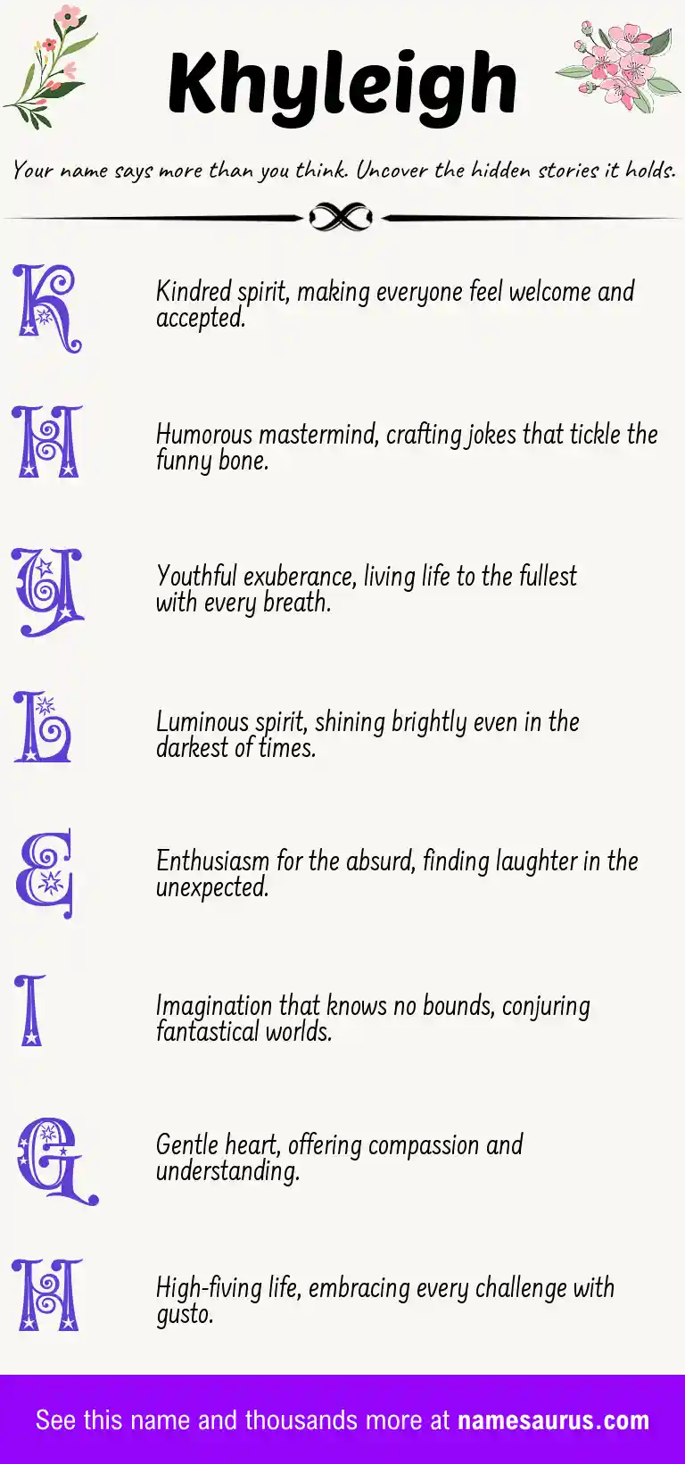Acrostic poem about Khyleigh.