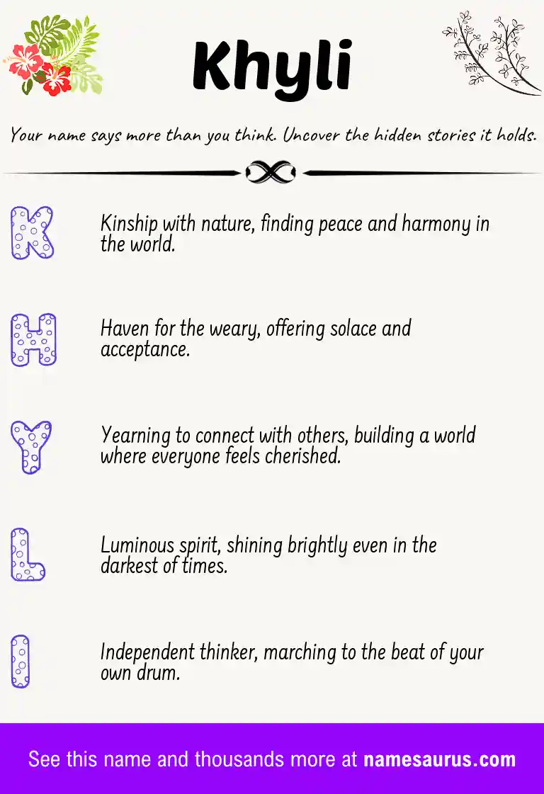 Acrostic poem about Khyli.