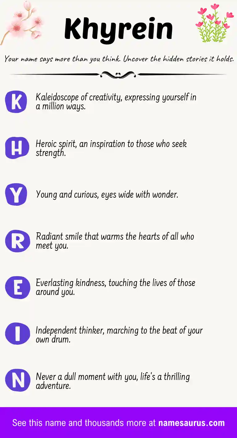 Acrostic poem about Khyrein.