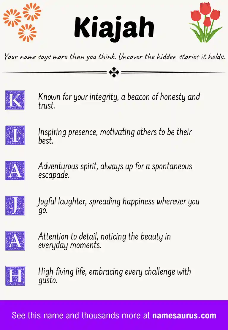 Acrostic poem about Kiajah.