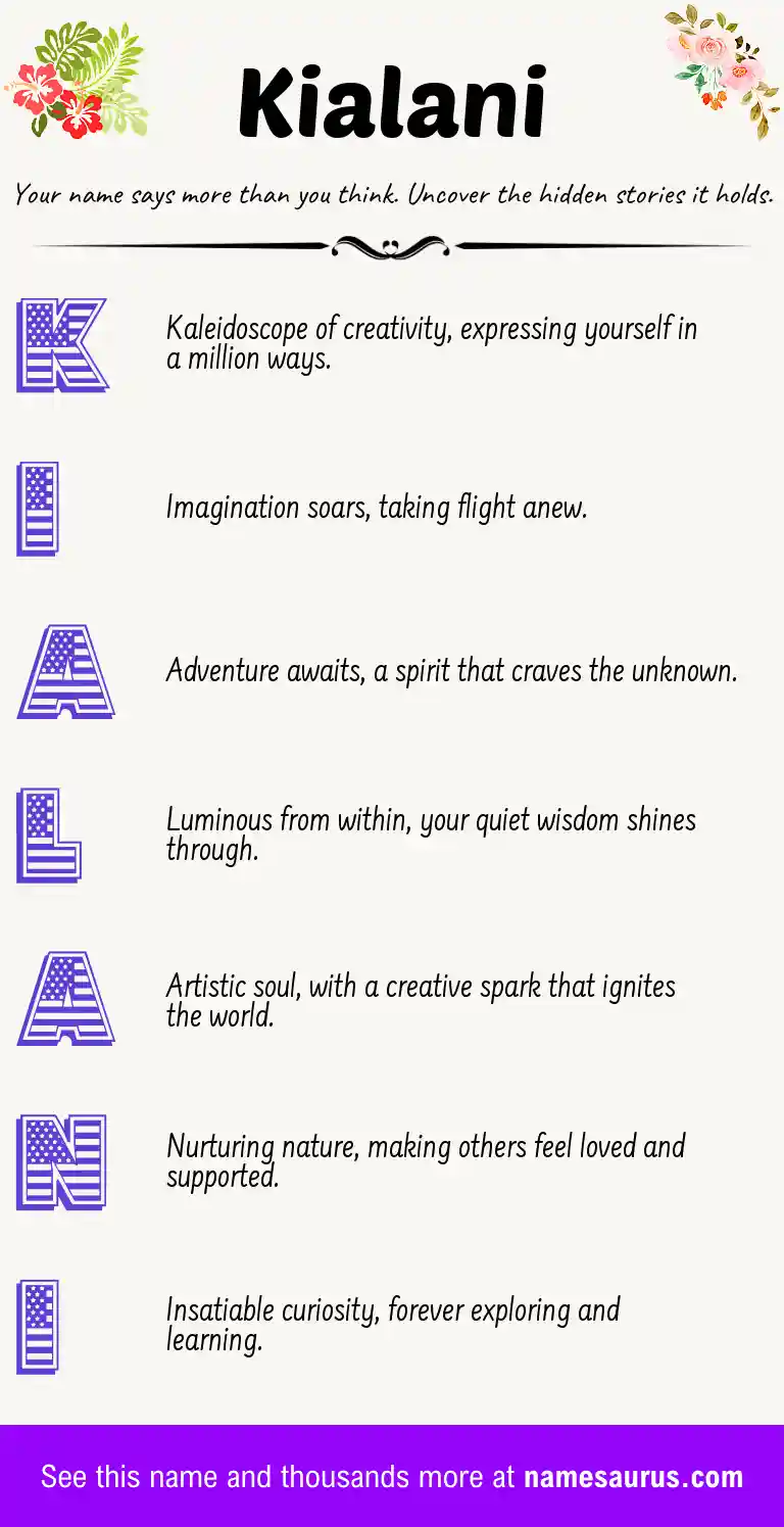 Acrostic poem about Kialani.