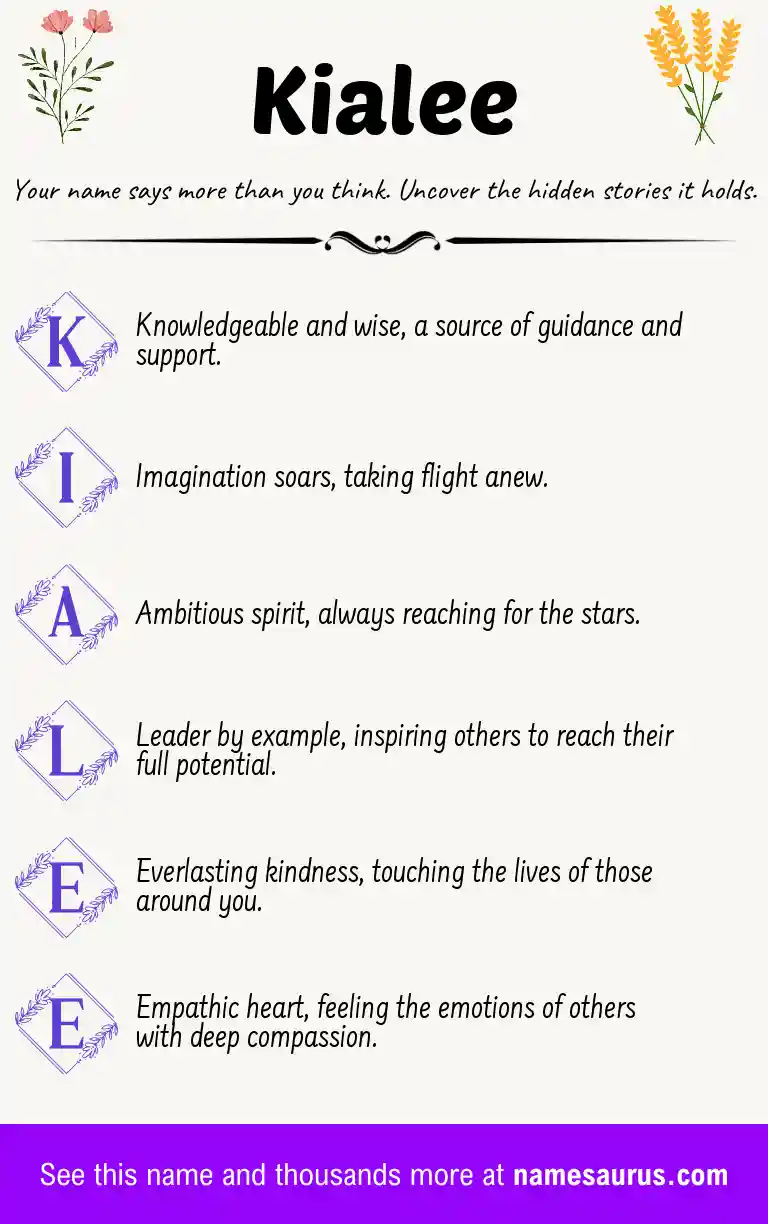 Acrostic poem about Kialee.