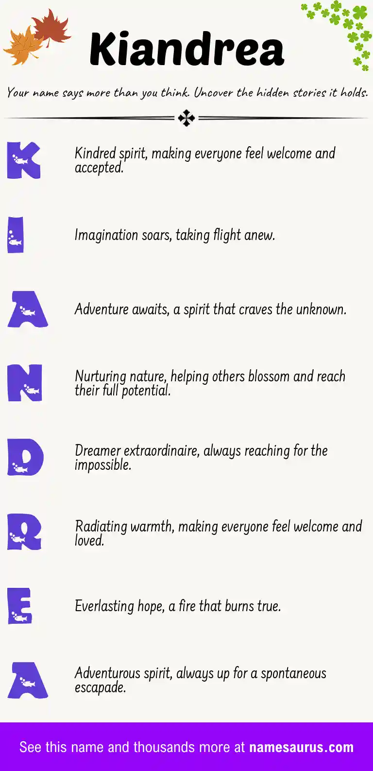 Acrostic poem about Kiandrea.