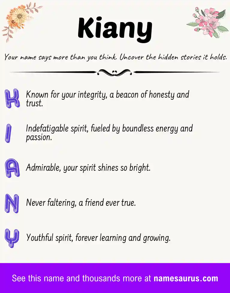 Acrostic poem about Kiany.