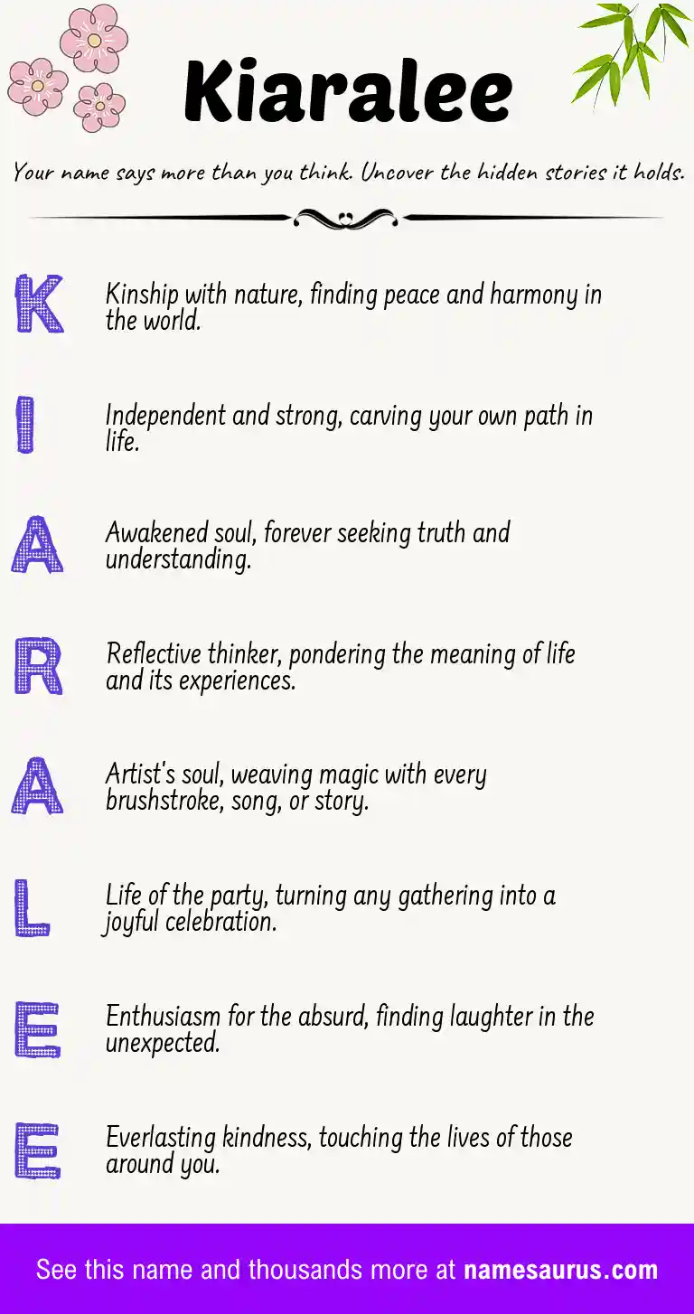 Acrostic poem about Kiaralee.