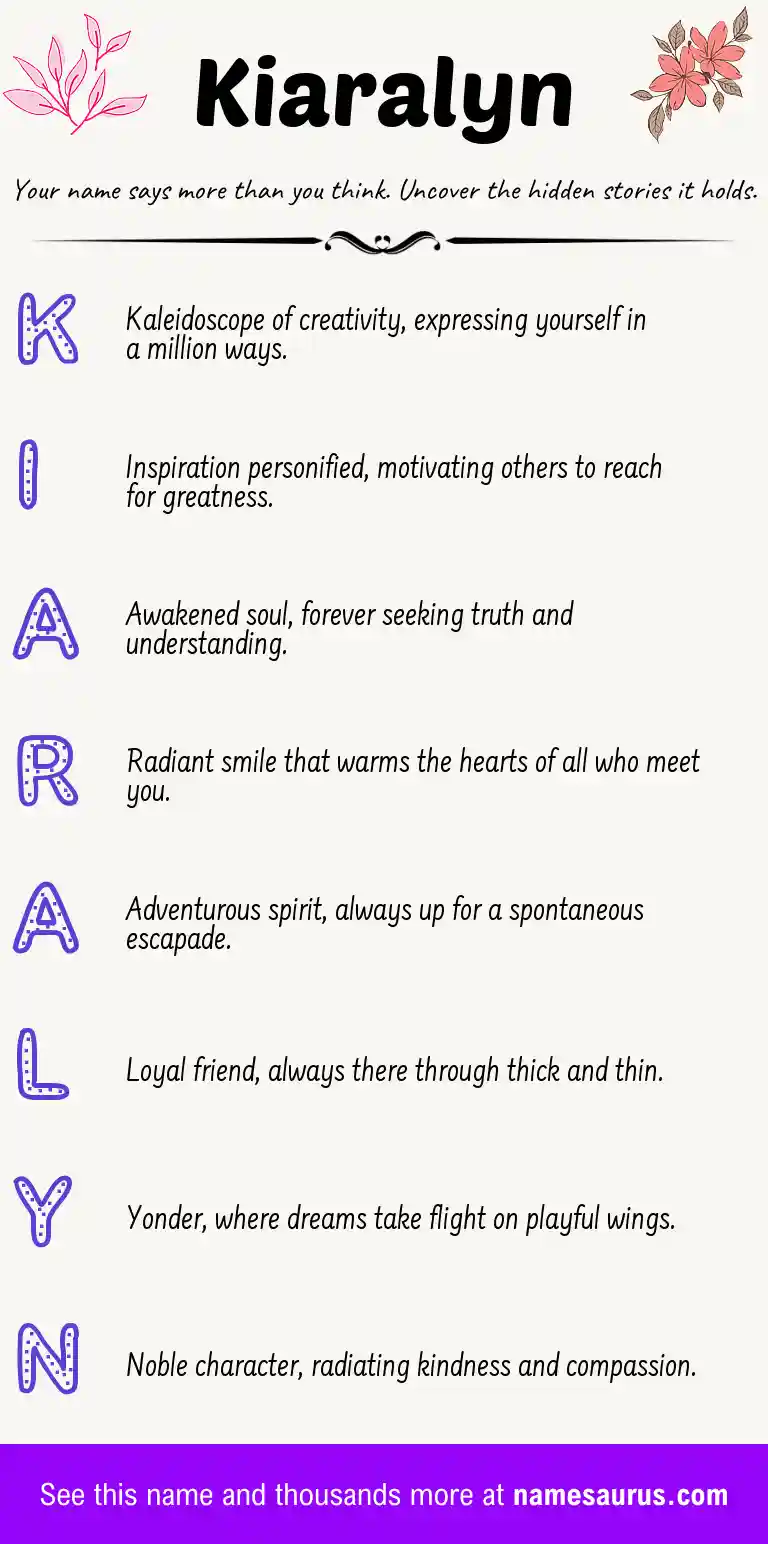 Acrostic poem about Kiaralyn.