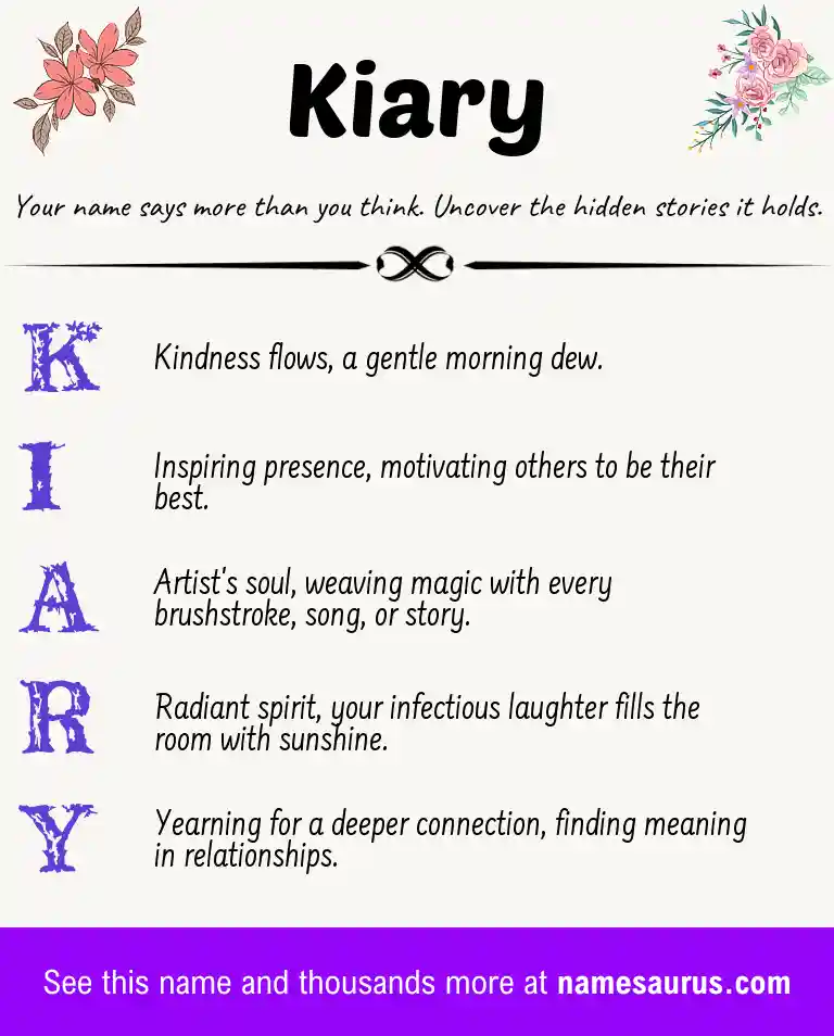 Acrostic poem about Kiary.