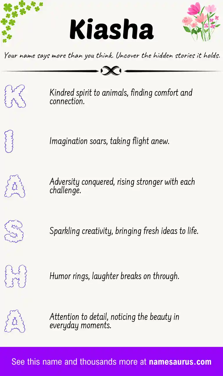 Acrostic poem about Kiasha.