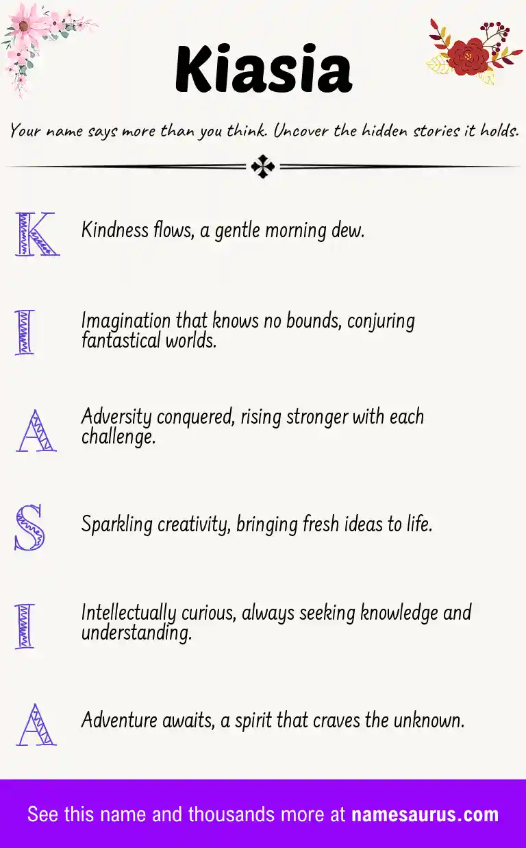 Acrostic poem about Kiasia.