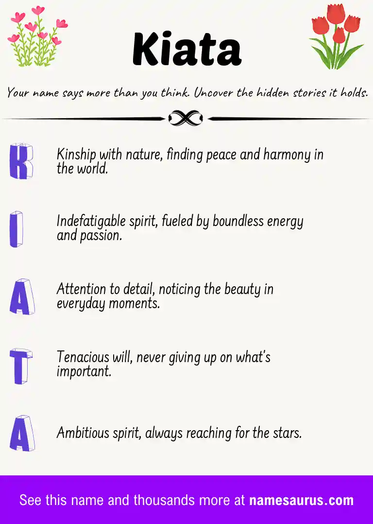 Acrostic poem about Kiata.