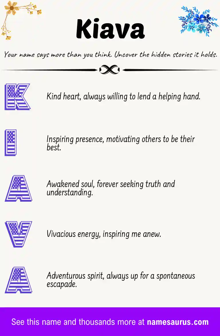 Acrostic poem about Kiava.