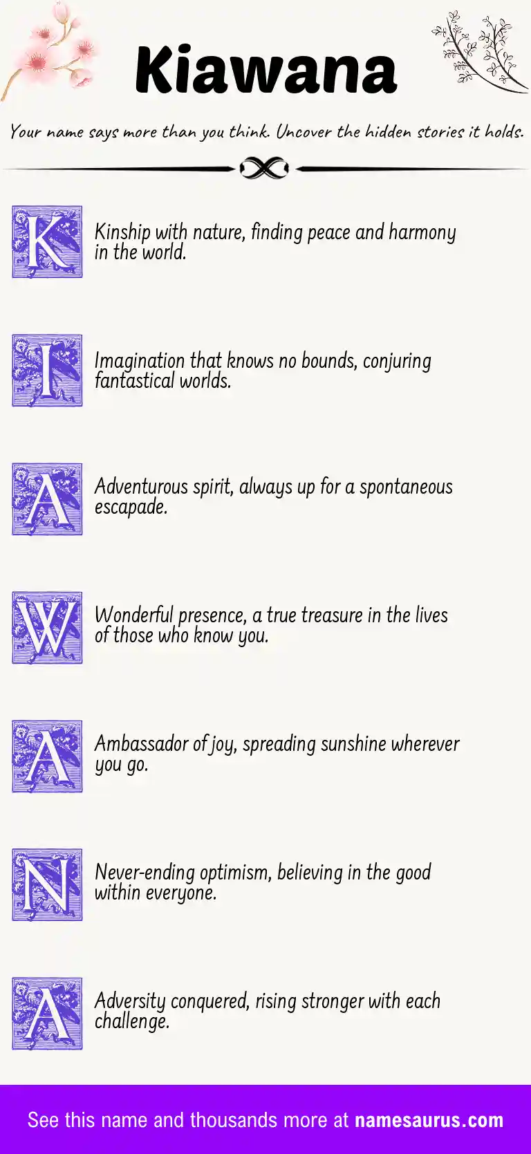 Acrostic poem about Kiawana.