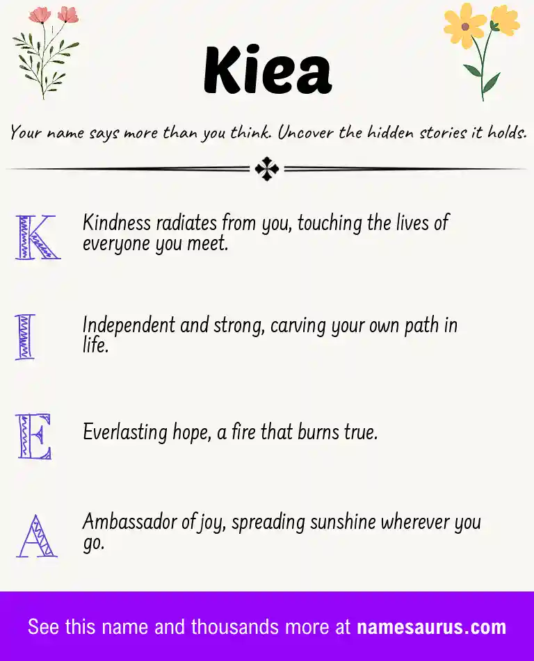 Acrostic poem about Kiea.