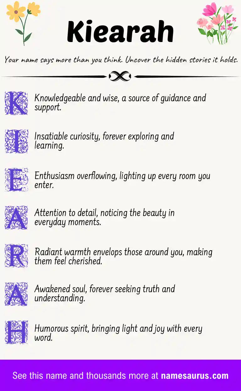 Acrostic poem about Kiearah.