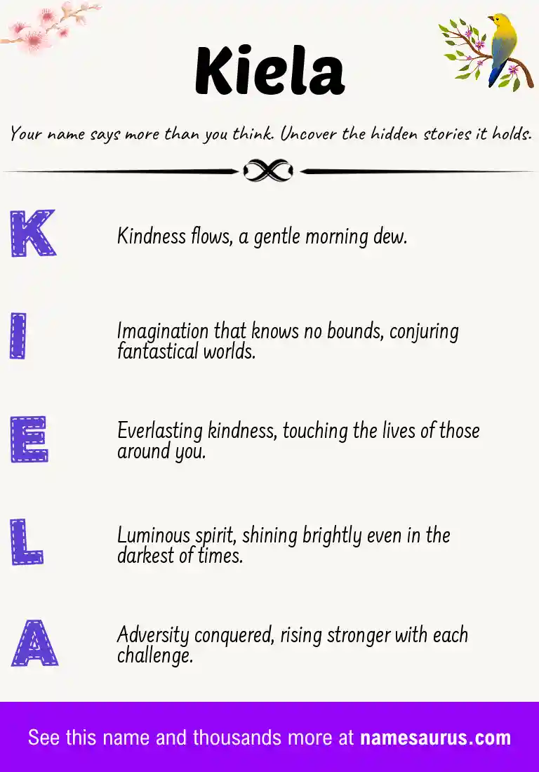 Acrostic poem about Kiela.