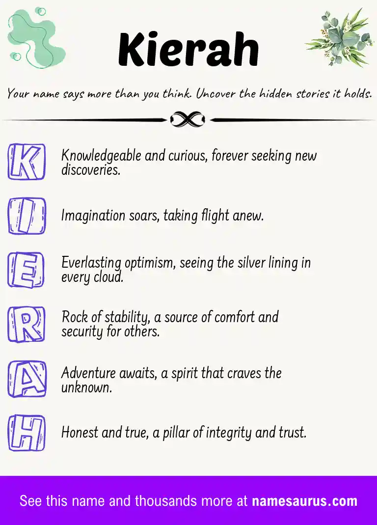 Acrostic poem about Kierah.