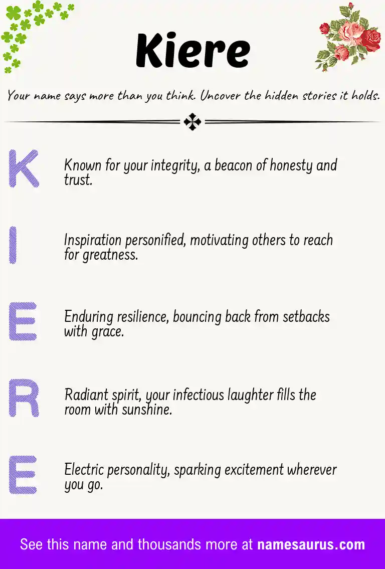 Acrostic poem about Kiere.