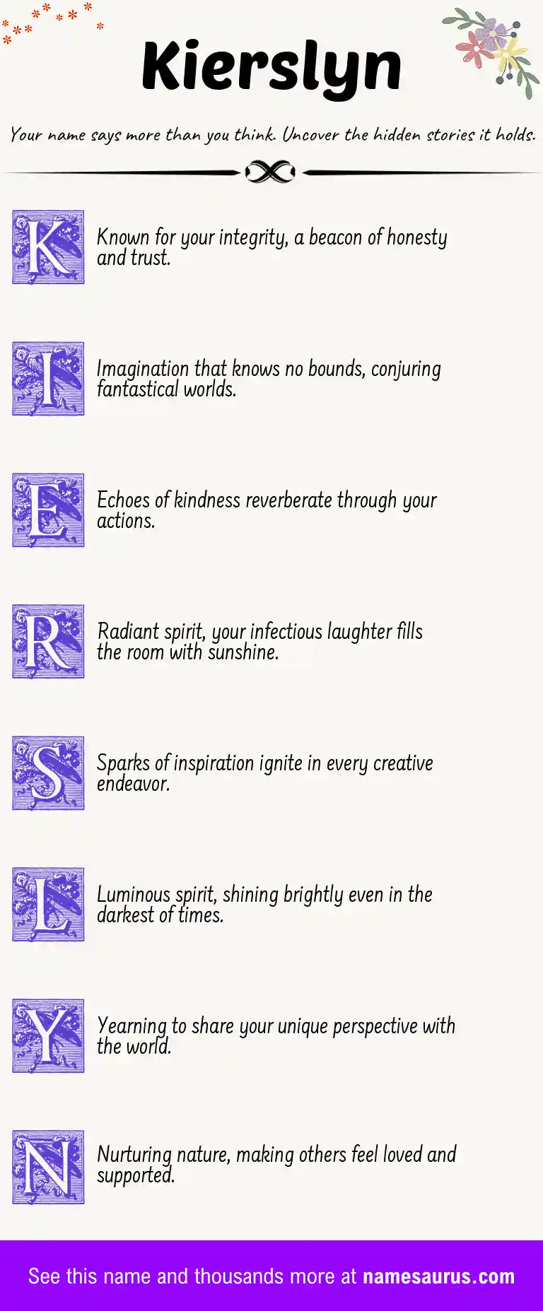 Acrostic poem about Kierslyn.