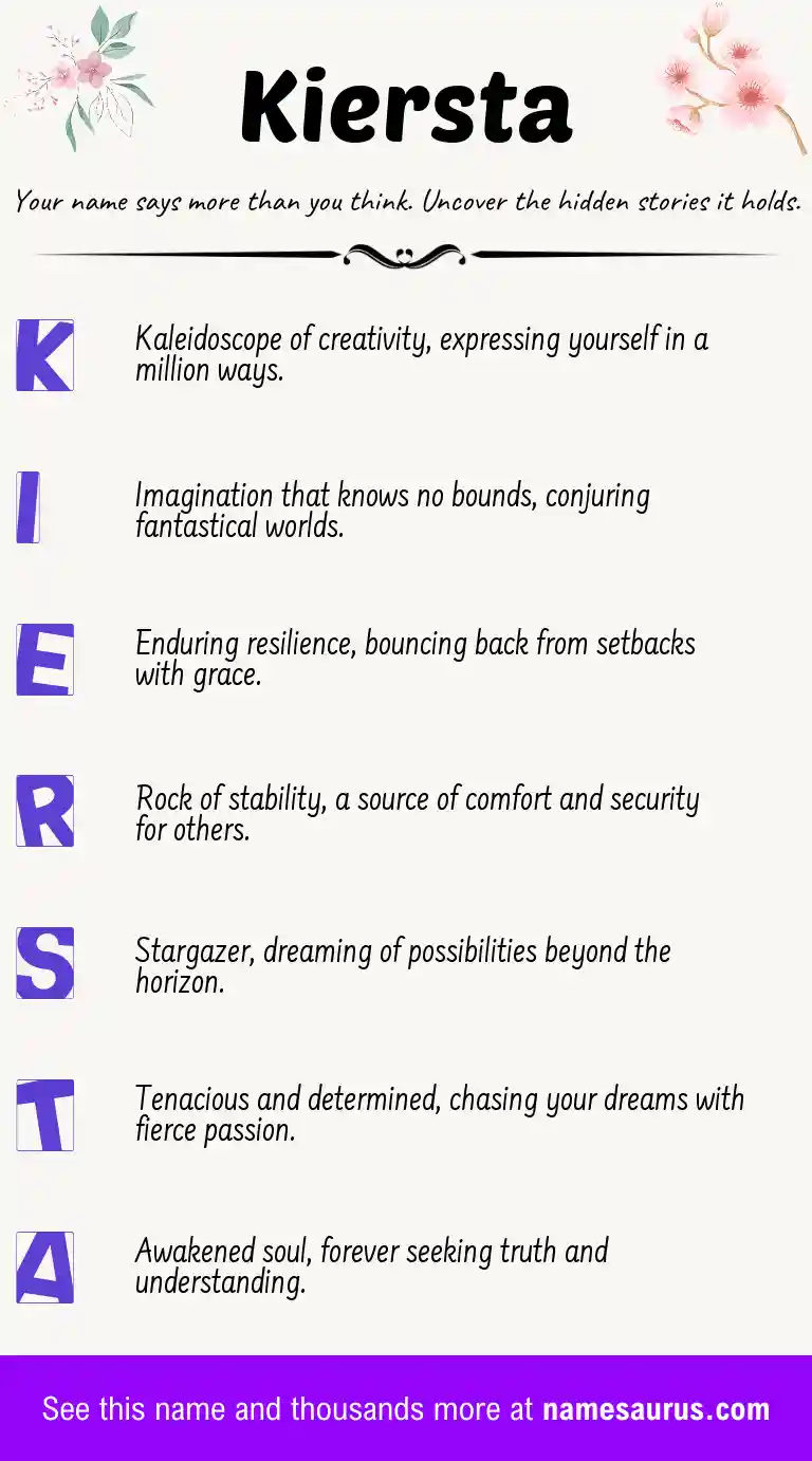 Acrostic poem about Kiersta.