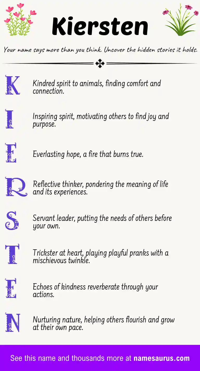 Acrostic poem about Kiersten.