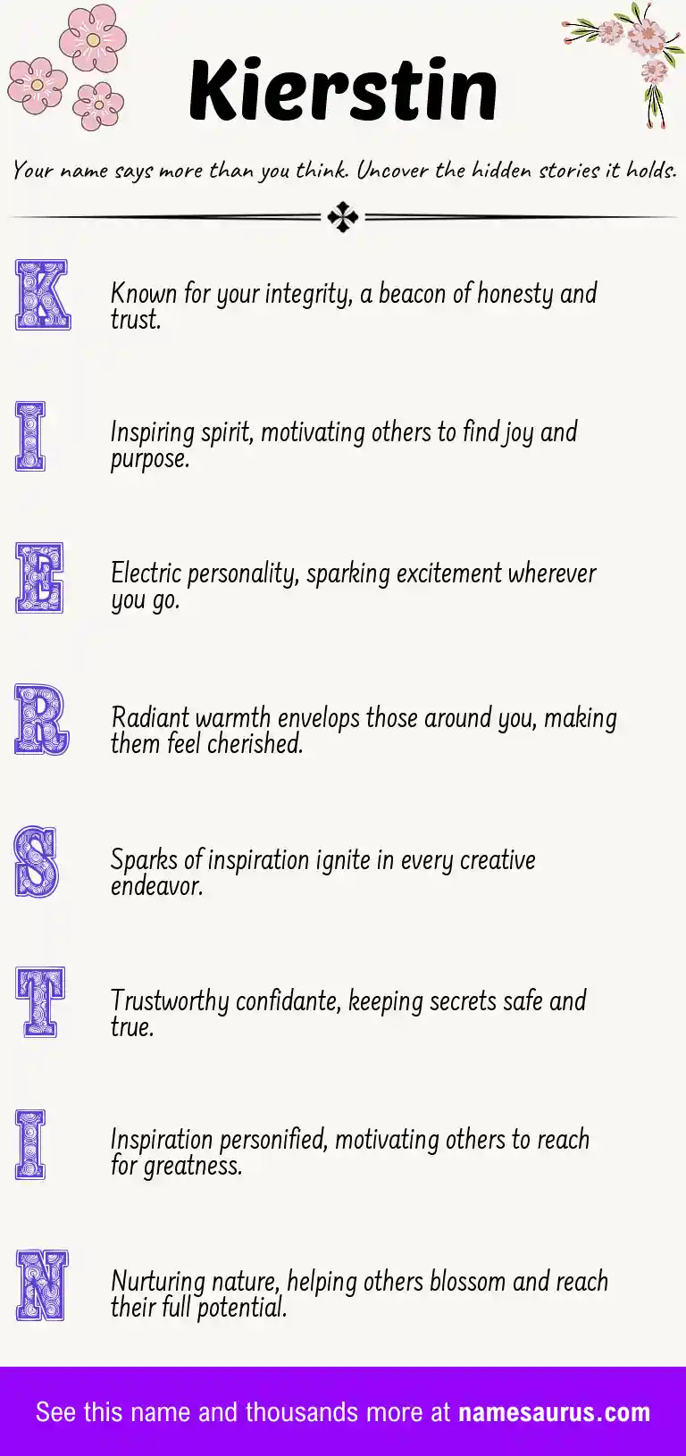Acrostic poem about Kierstin.