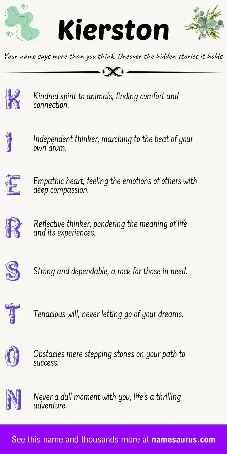 Acrostic poem about Kierston.