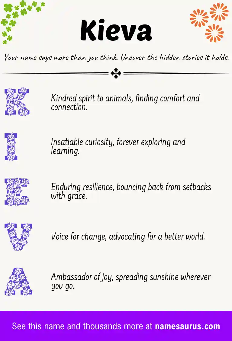 Acrostic poem about Kieva.
