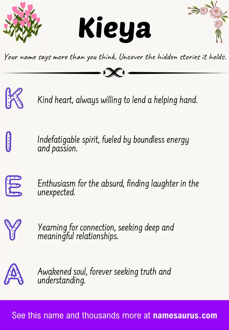 Acrostic poem about Kieya.
