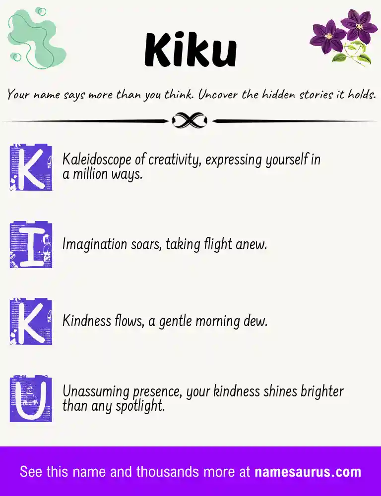 Acrostic poem about Kiku.