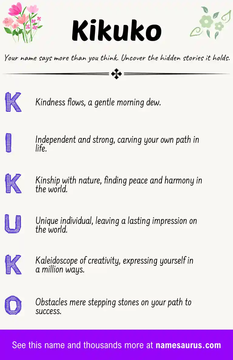 Acrostic poem about Kikuko.