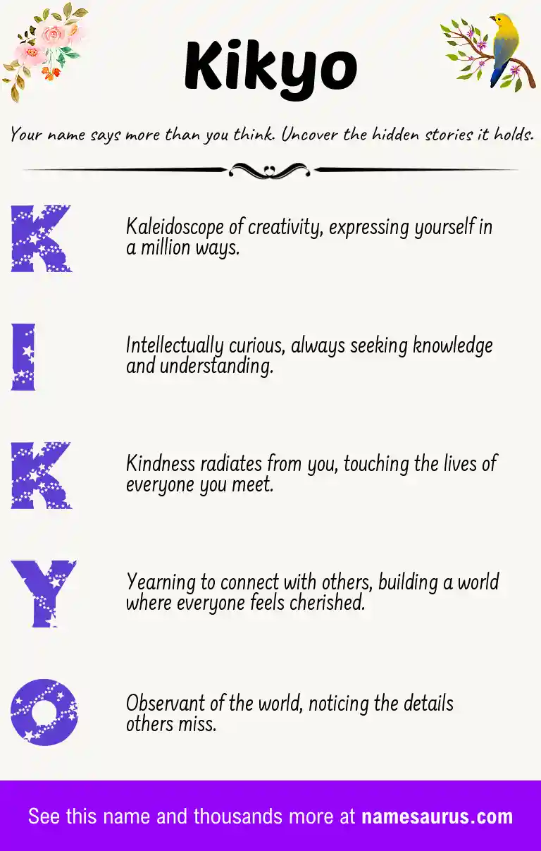 Acrostic poem about Kikyo.
