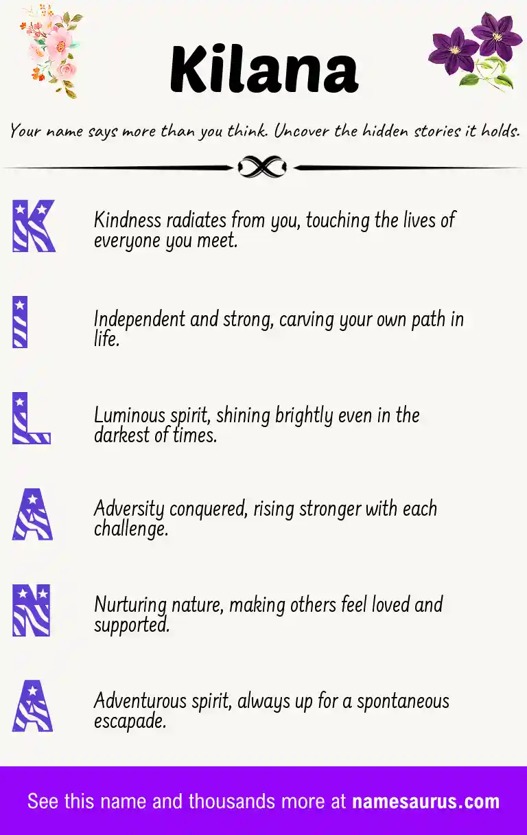 Acrostic poem about Kilana.