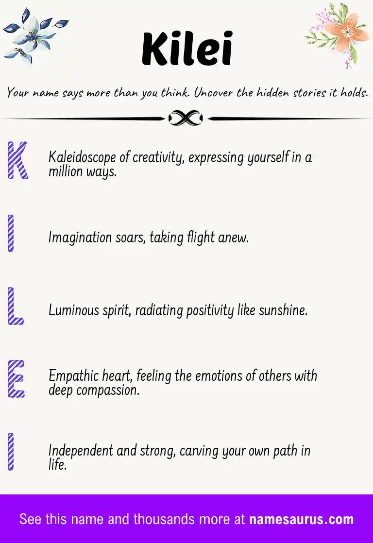 Acrostic poem about Kilei.