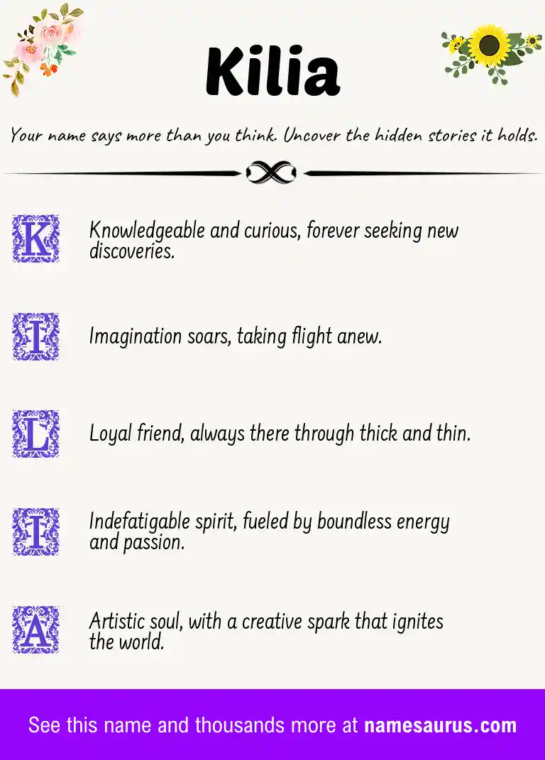Acrostic poem about Kilia.