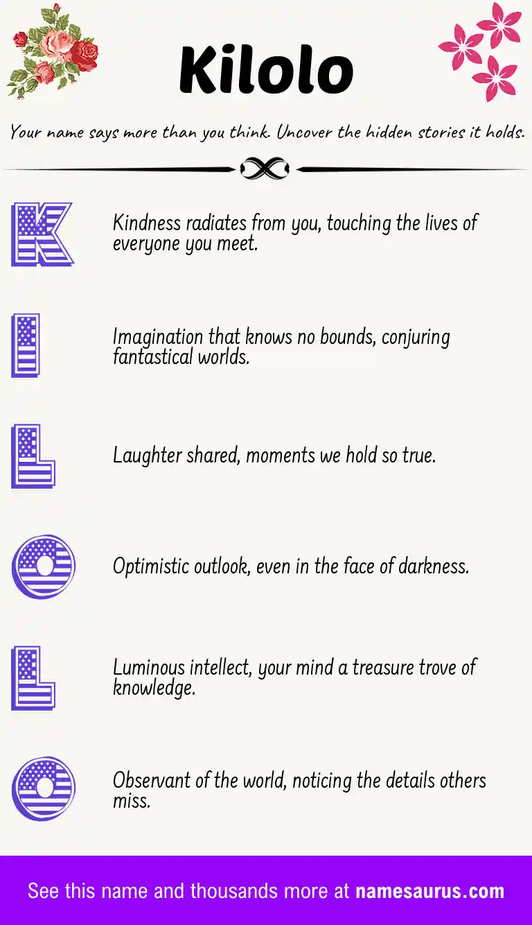 Acrostic poem about Kilolo.