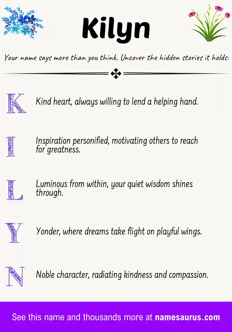 Acrostic poem about Kilyn.