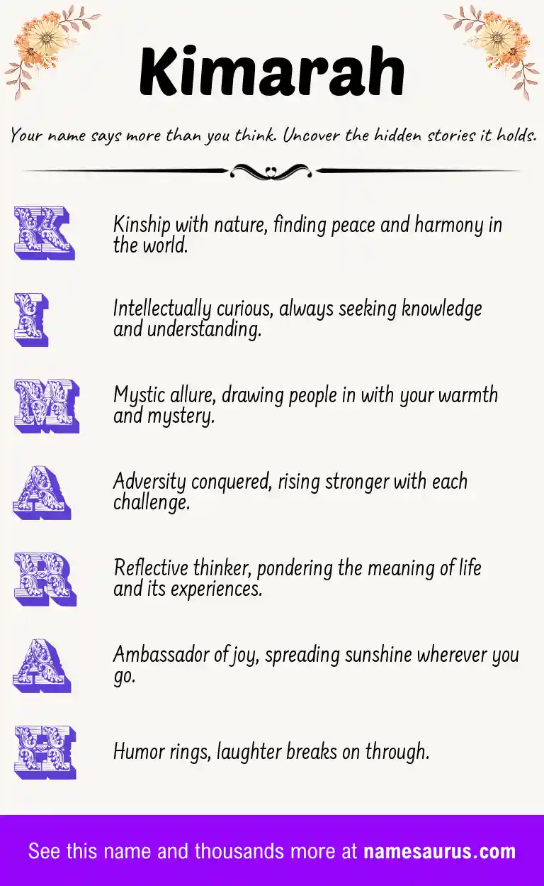 Acrostic poem about Kimarah.