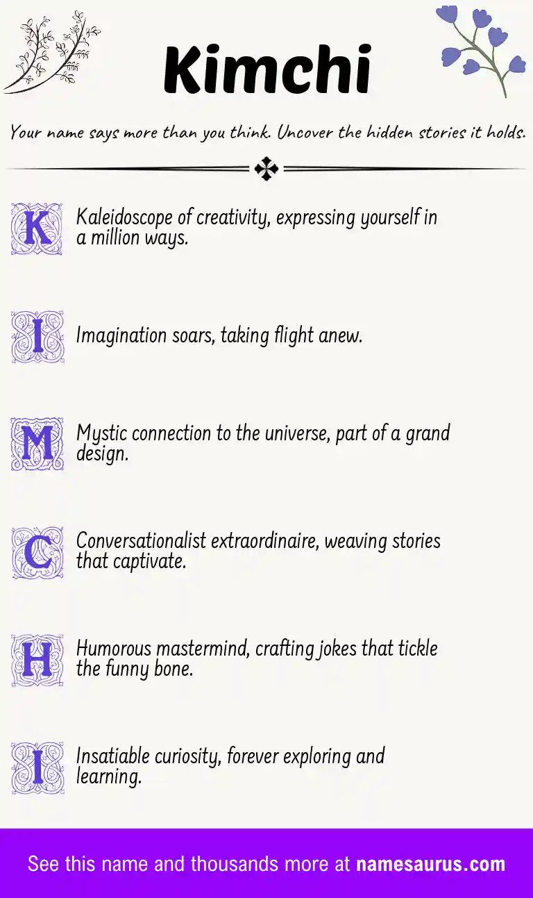 Acrostic poem about Kimchi.