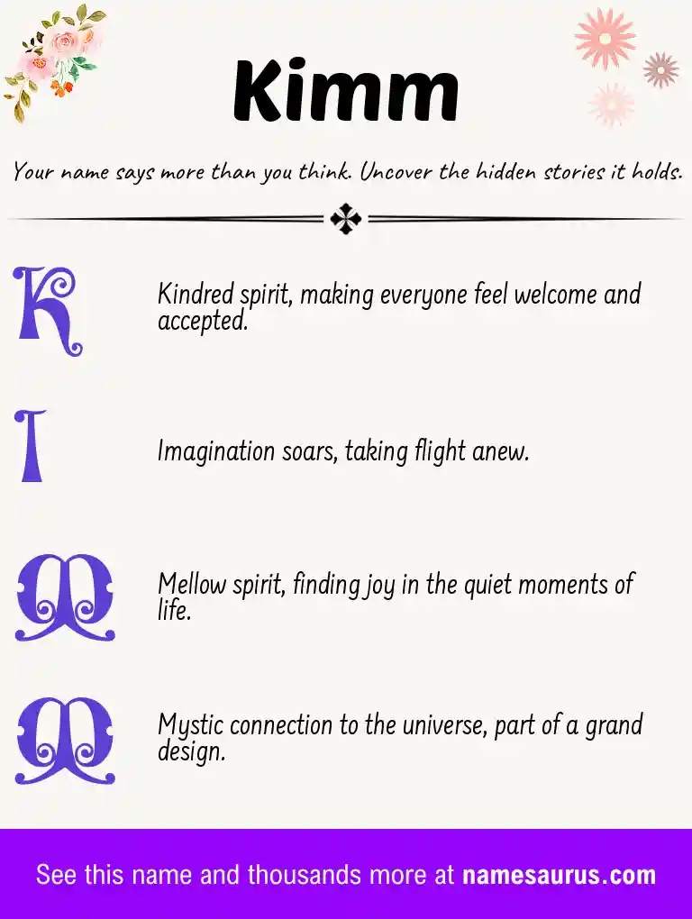 Acrostic poem about Kimm.