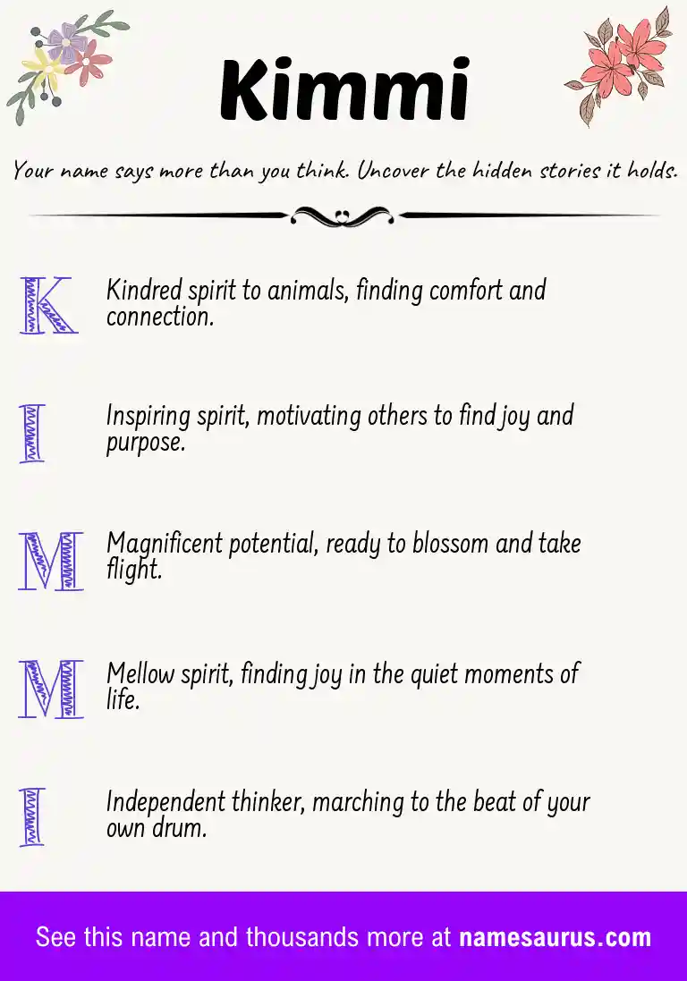 Acrostic poem about Kimmi.